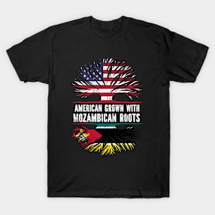 American Grown with Mozambican Roots USA Flag T-Shirt